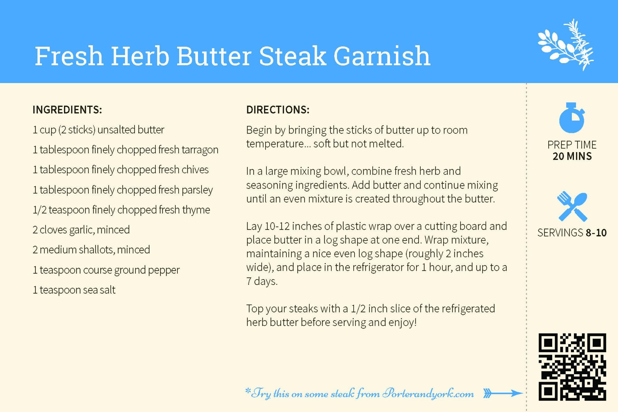 fresh herb butter steak garnish recipe