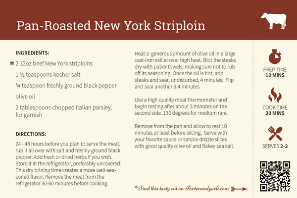 pan-roasted new york striploin recipe