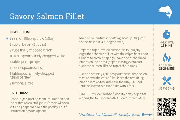 recipe salmon fillet card