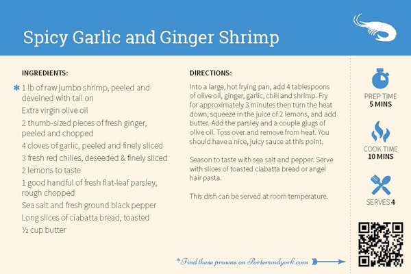 shrimp garlic recipe card